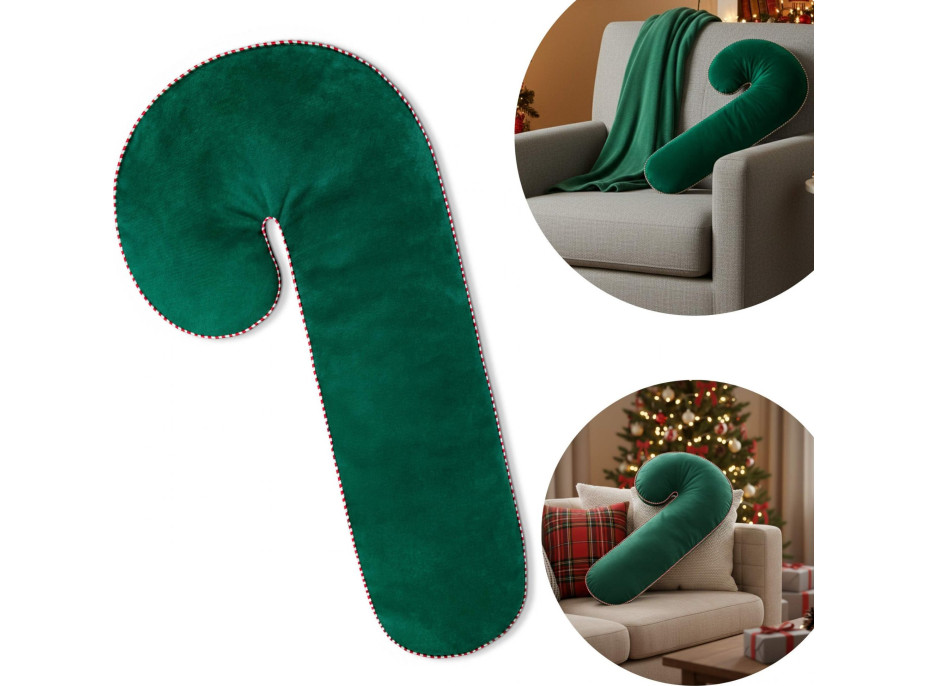 Tvarovaný vankúš Velvet LÍZIATKO - 45x20 cm - zelený