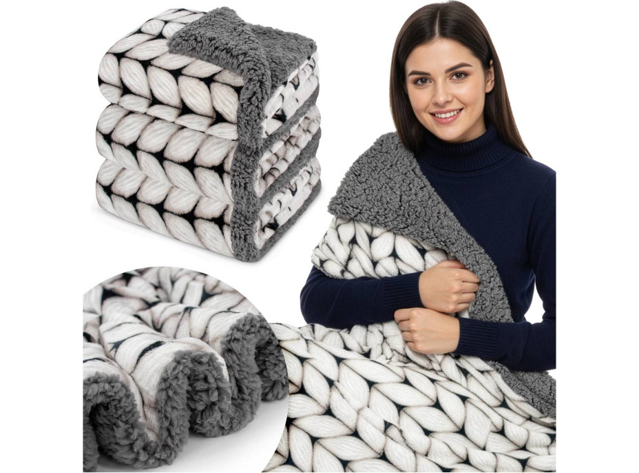 Deka WINTER SHERPA - 150x200 cm - šedá/grafit