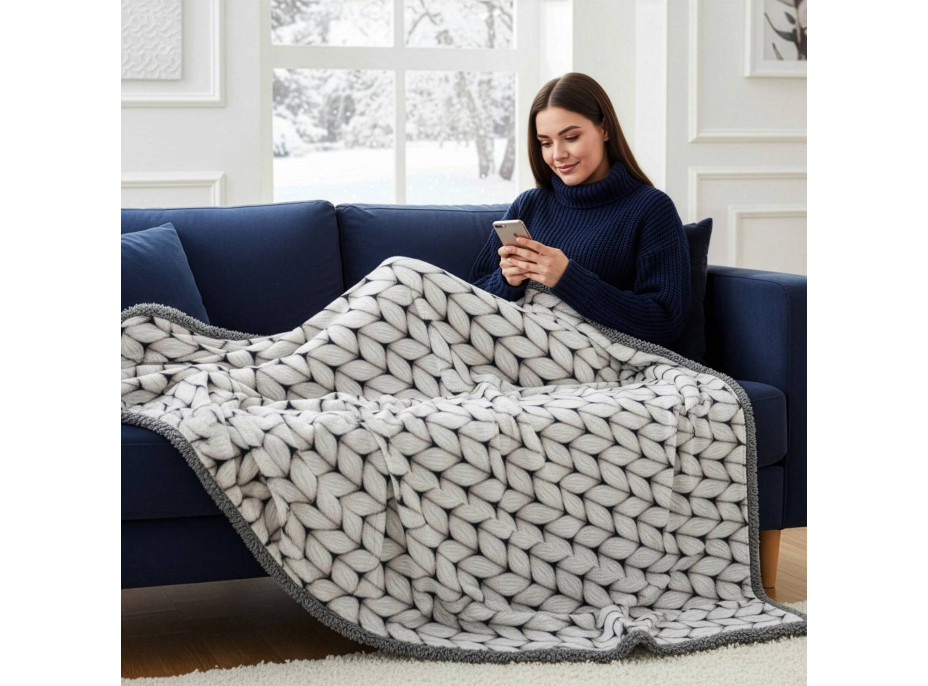 Deka WINTER SHERPA - 150x200 cm - šedá/grafit