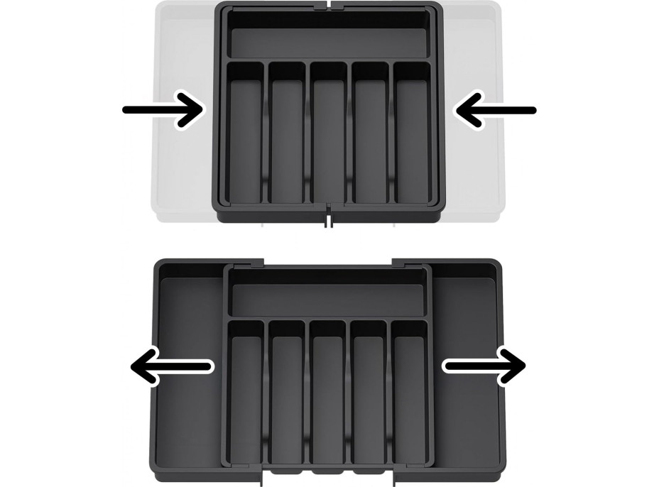 Príborník s nastaviteľnou šírkou GARFO - čierny