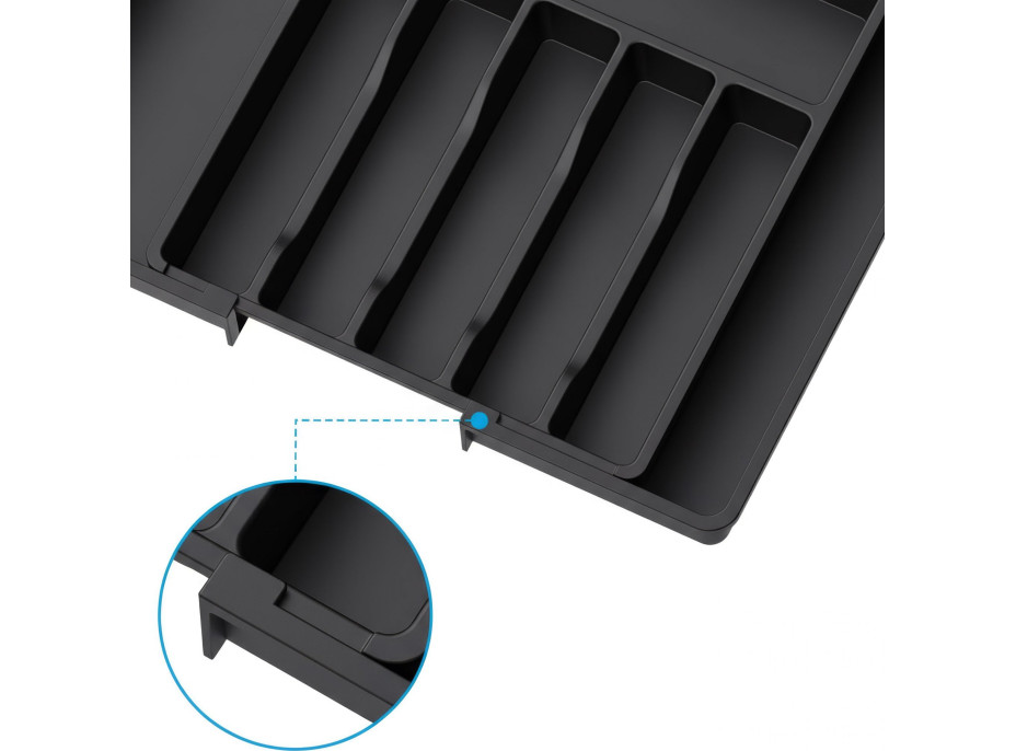 Príborník s nastaviteľnou šírkou GARFO - čierny