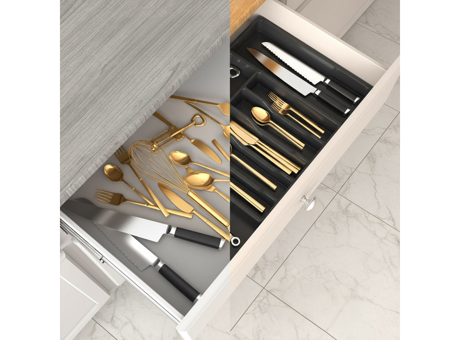 Príborník s nastaviteľnou šírkou GARFO - čierny