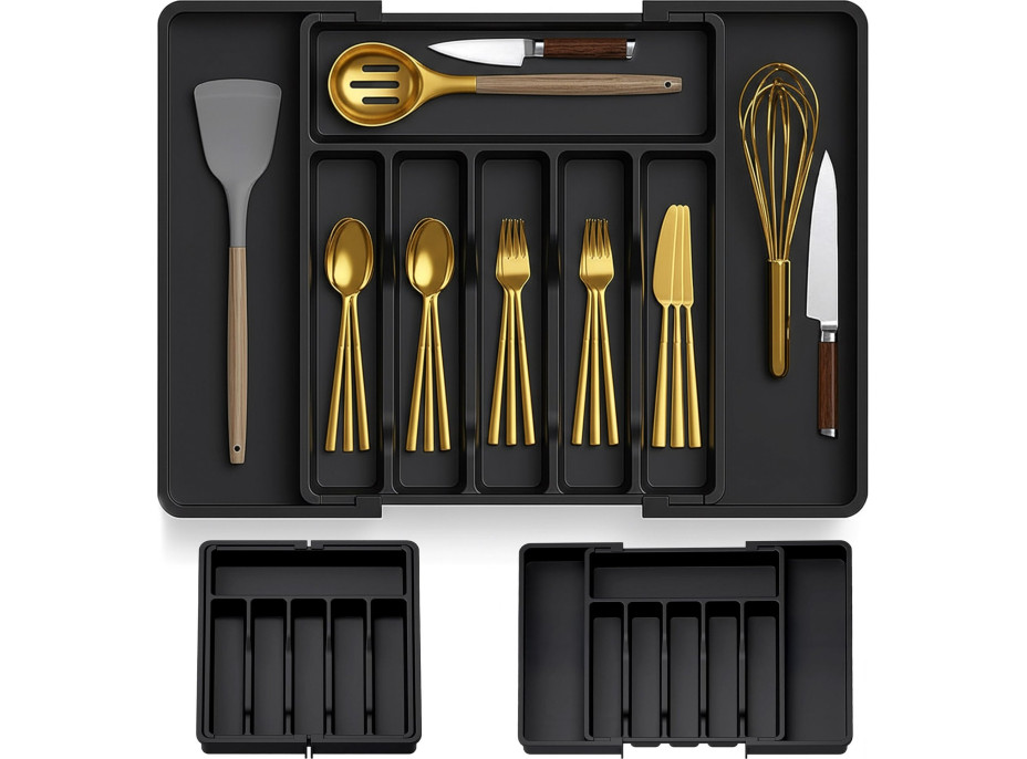 Príborník s nastaviteľnou šírkou GARFO - čierny