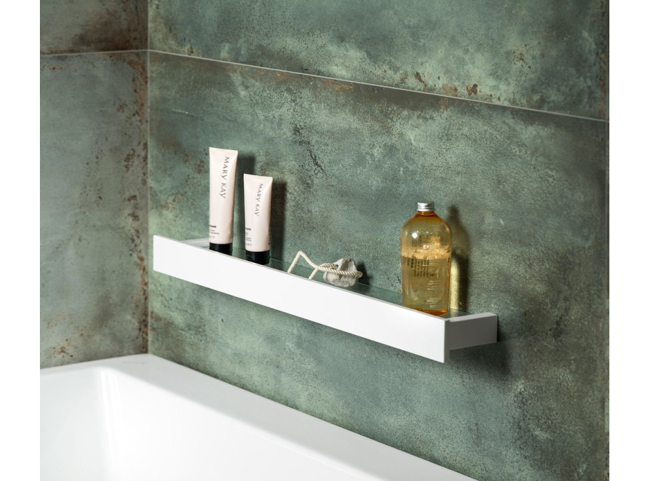 Sapho PATRON sklenená polica 58cm, biela PX582W