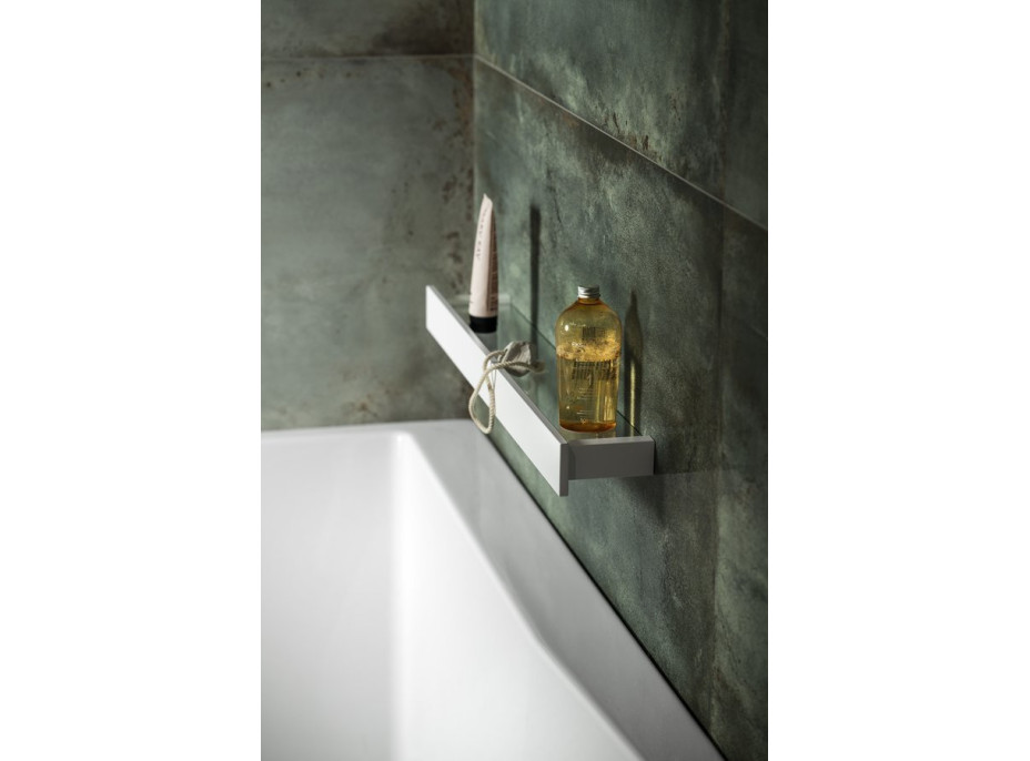 Sapho PATRON sklenená polica 78cm, biela PX785W