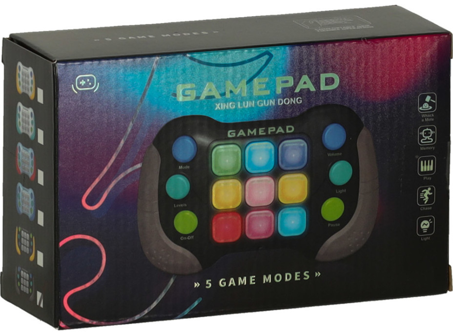 Elektronická arkádová antistresová svetelná konzola - čierna