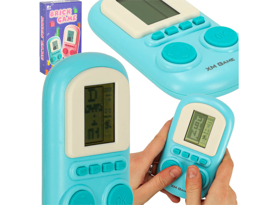 Prenosná elektronická arkádová herná konzola - modrá