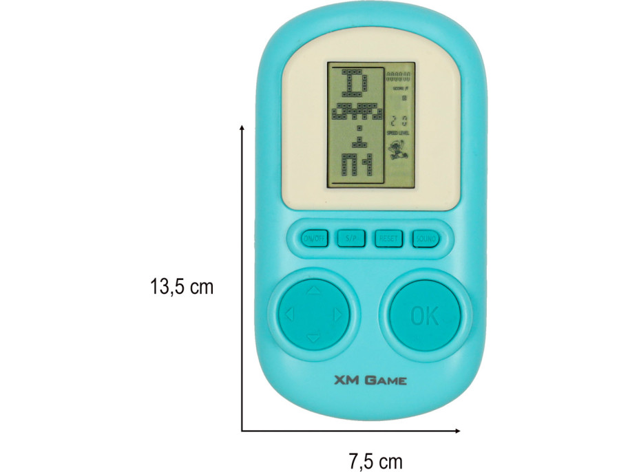 Prenosná elektronická arkádová herná konzola - modrá