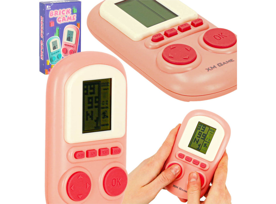 Prenosná elektronická arkádová herná konzola - ružová