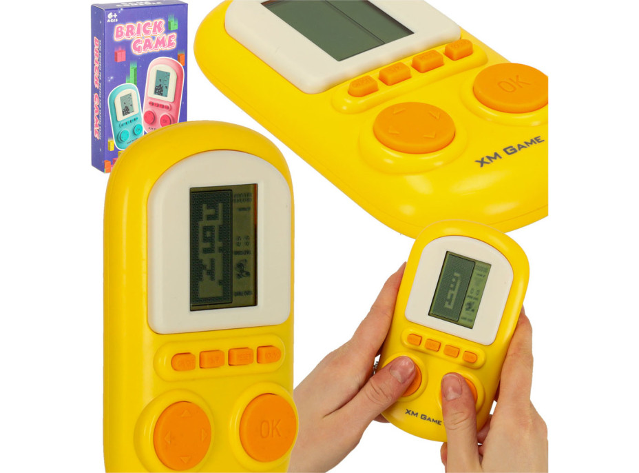 Prenosná elektronická arkádová herná konzola - žltá