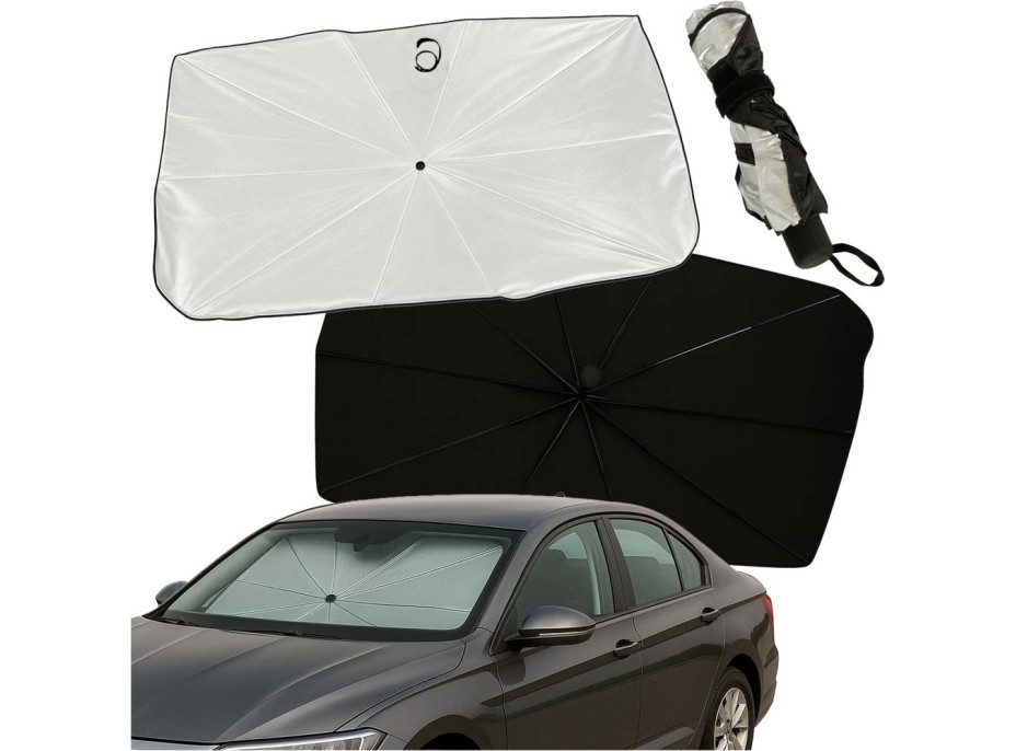 Slnečná clona na čelné sklo auta - dáždnik - 65x110 cm