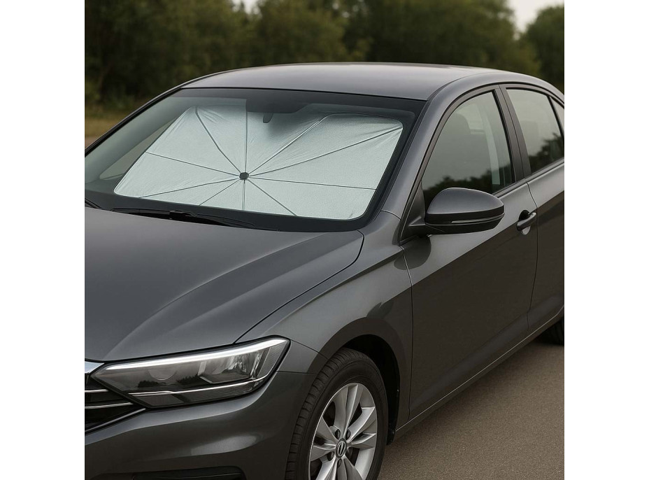 Slnečná clona na čelné sklo auta - dáždnik - 65x110 cm