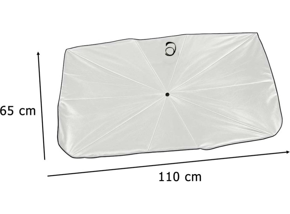 Slnečná clona na čelné sklo auta - dáždnik - 65x110 cm