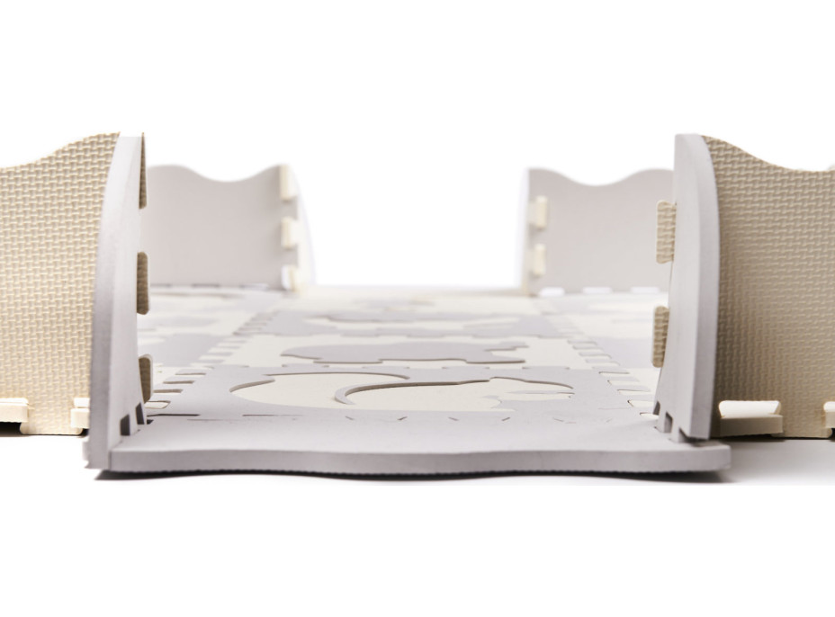 Penová puzzle podložka pre deti - 36 prvkov - šedá/ecru