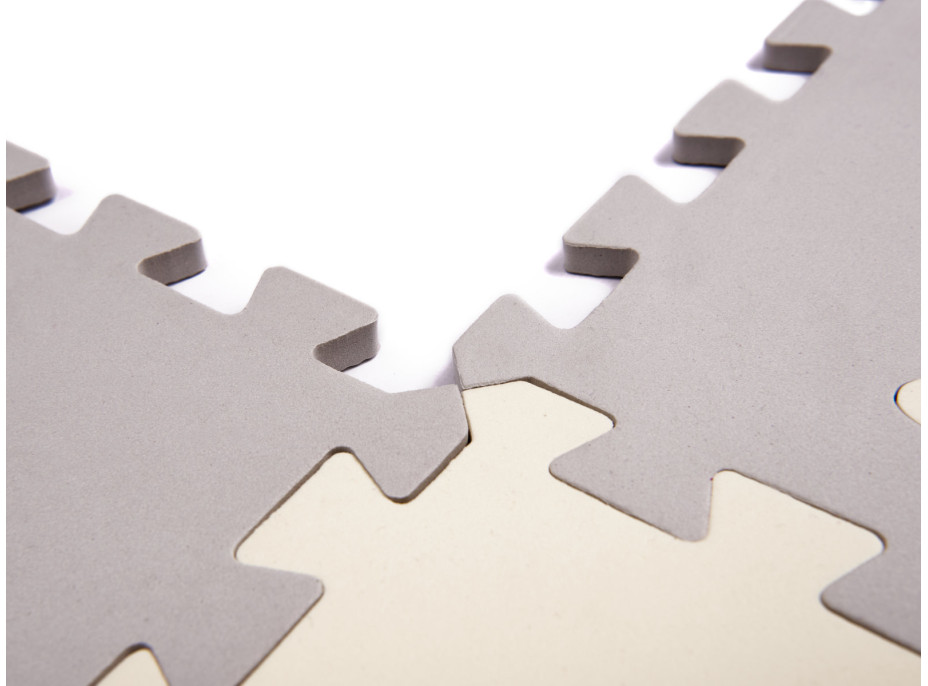 Penová puzzle podložka pre deti - 36 prvkov - šedá/ecru