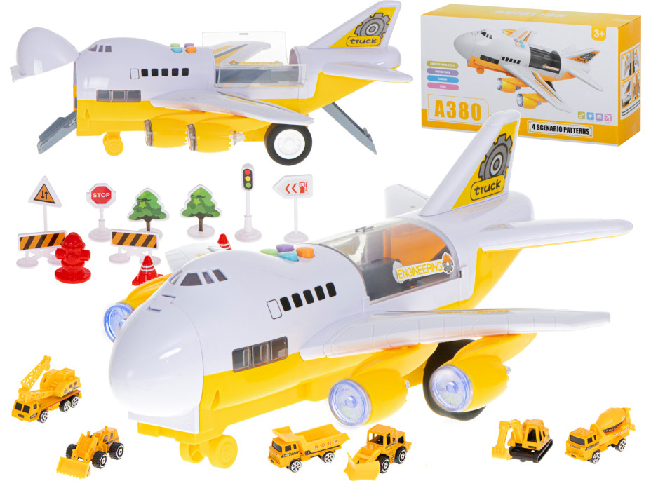 Lietadlo Transportér + 6 stavebných vozidiel