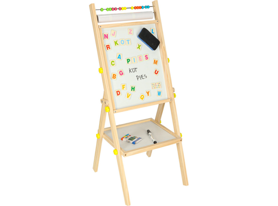 Obojstranná magnetická tabuľa s doplnkami - 38x37x90 cm