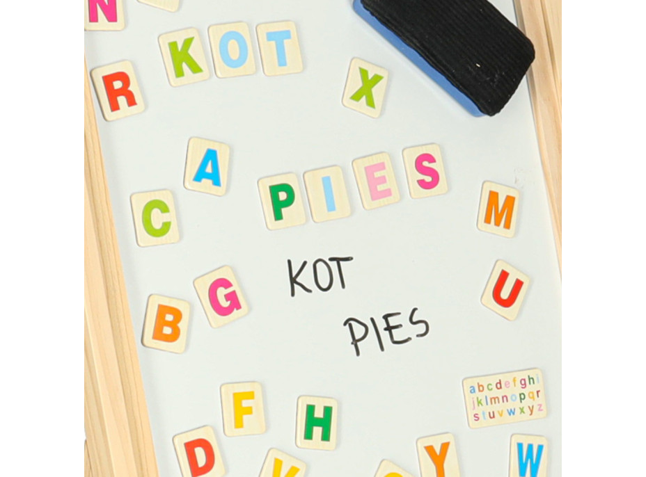 Obojstranná magnetická tabuľa s doplnkami - 38x37x90 cm