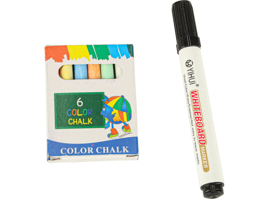 Obojstranná magnetická tabuľa s doplnkami - 38x37x90 cm