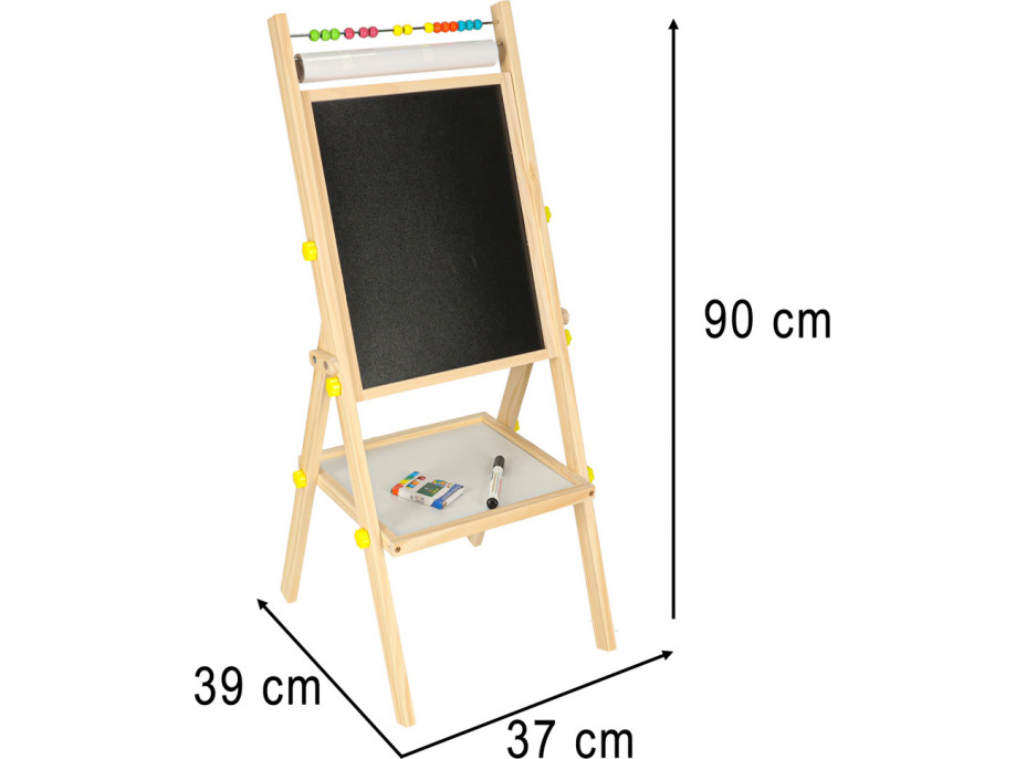 Obojstranná magnetická tabuľa s doplnkami - 38x37x90 cm
