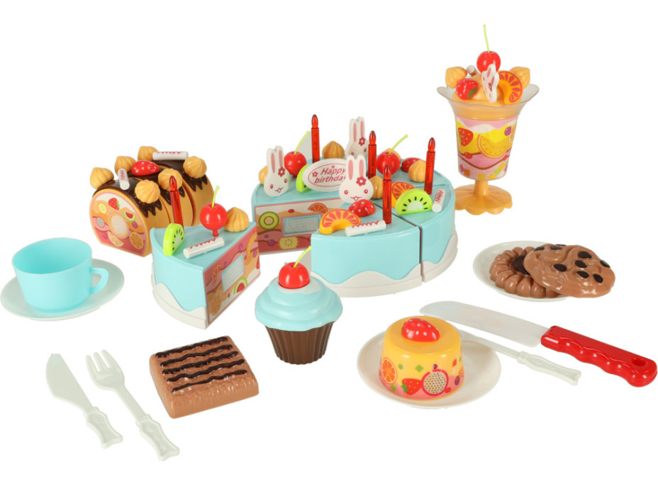 Narodeninovú tortu a sladkosti 75 prvkov - modrá