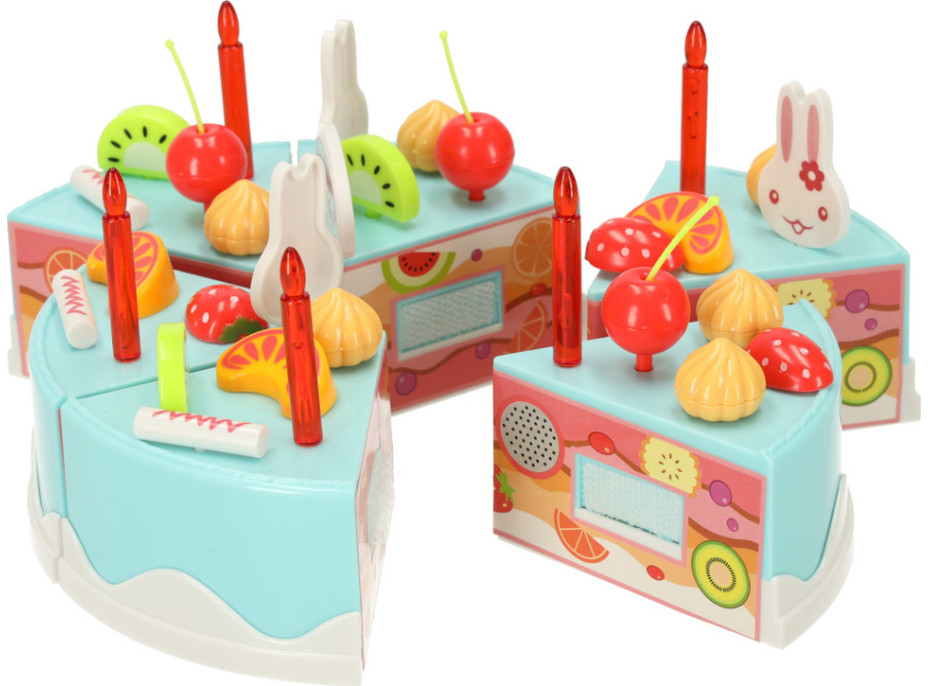 Narodeninovú tortu a sladkosti 75 prvkov - modrá