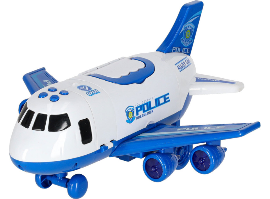 Transportné lietadlo + 3 policajné vozidlá