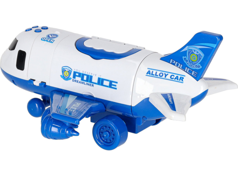 Transportné lietadlo + 3 policajné vozidlá