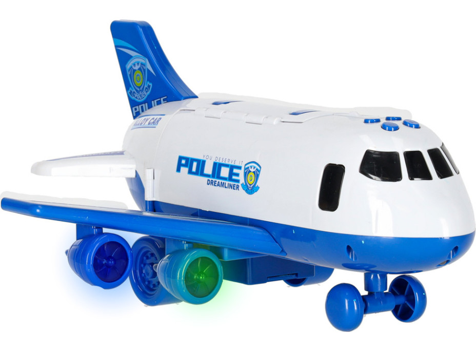 Transportné lietadlo + 3 policajné vozidlá