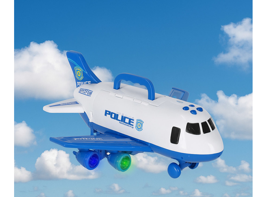 Transportné lietadlo + 3 policajné vozidlá