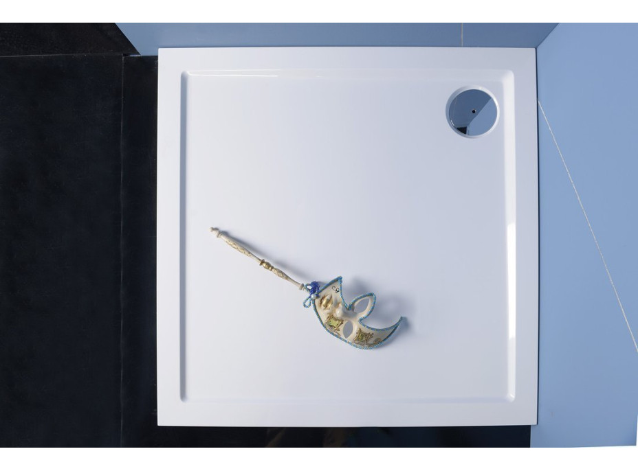 Polysan AURA sprchová vanička z liateho mramoru, štvorec 70x70cm, biela 41651