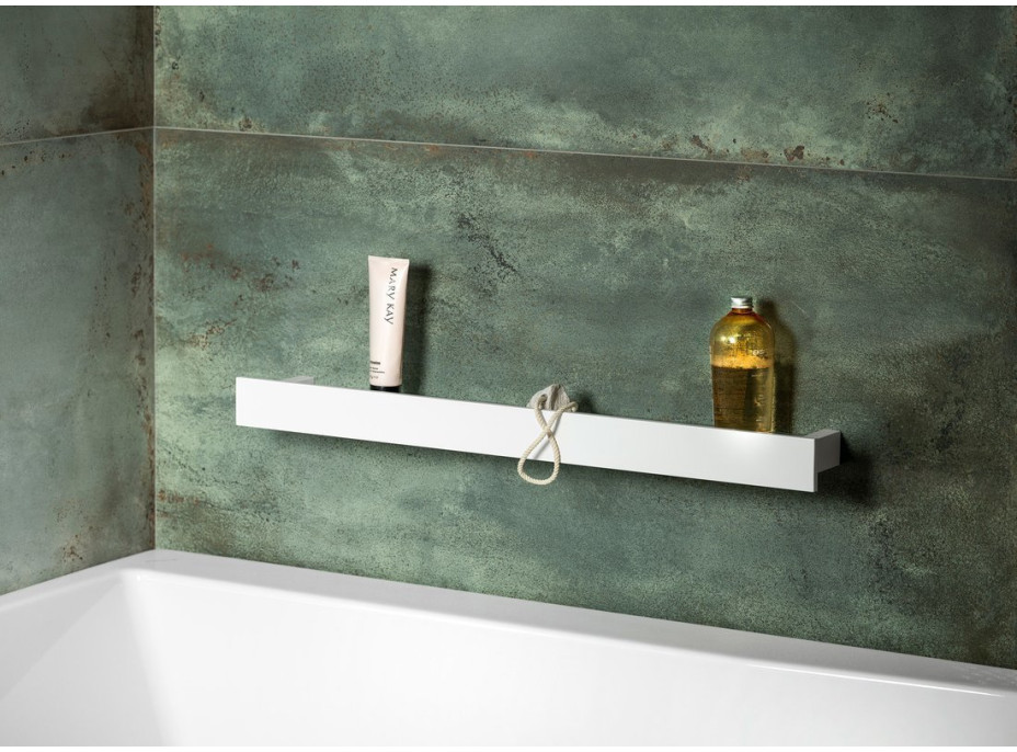 Sapho PATRON sklenená polica 58cm, biela PX582W