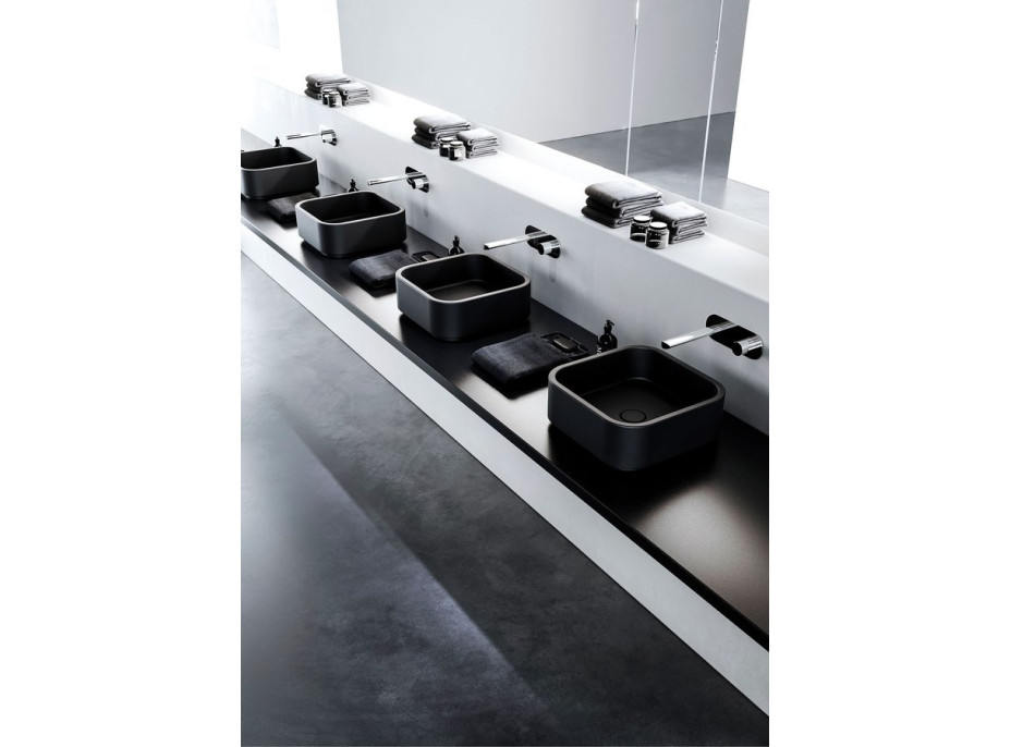 Kerasan HAKO keramické umývadlo na dosku 40x40, čierna mat 554431