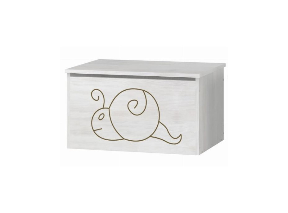 Detská truhla na hračky s výrezom MÉĎA, nórska borovica