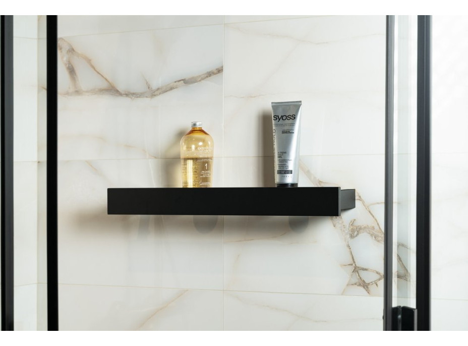 Sapho PATRON sklenená polica 58cm, čierna PX582B
