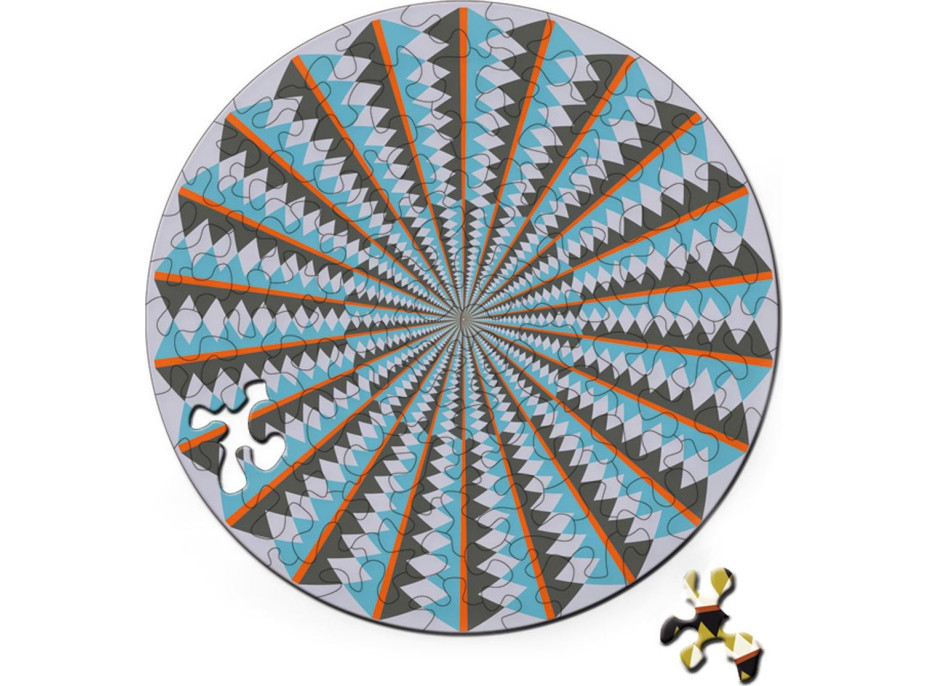 CURIOSI Obojstranné drevené puzzle Double: Kolotoč 88 dielikov