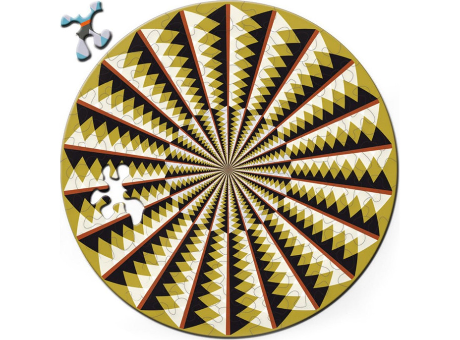 CURIOSI Obojstranné drevené puzzle Double: Kolotoč 88 dielikov