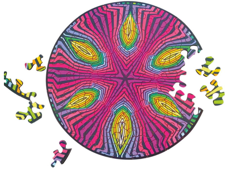 CURIOSI Obojstranné drevené puzzle Double: Hippie 88 dielikov