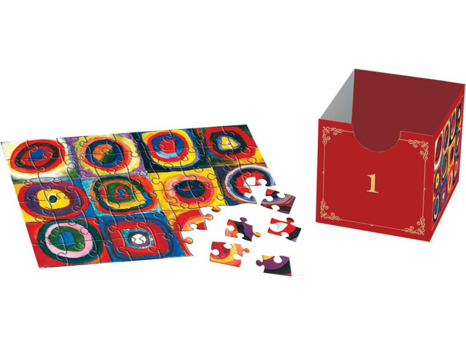 EUROGRAPHICS Puzzle Adventný kalendár: Fine Art Vianoce 24x50 dielikov