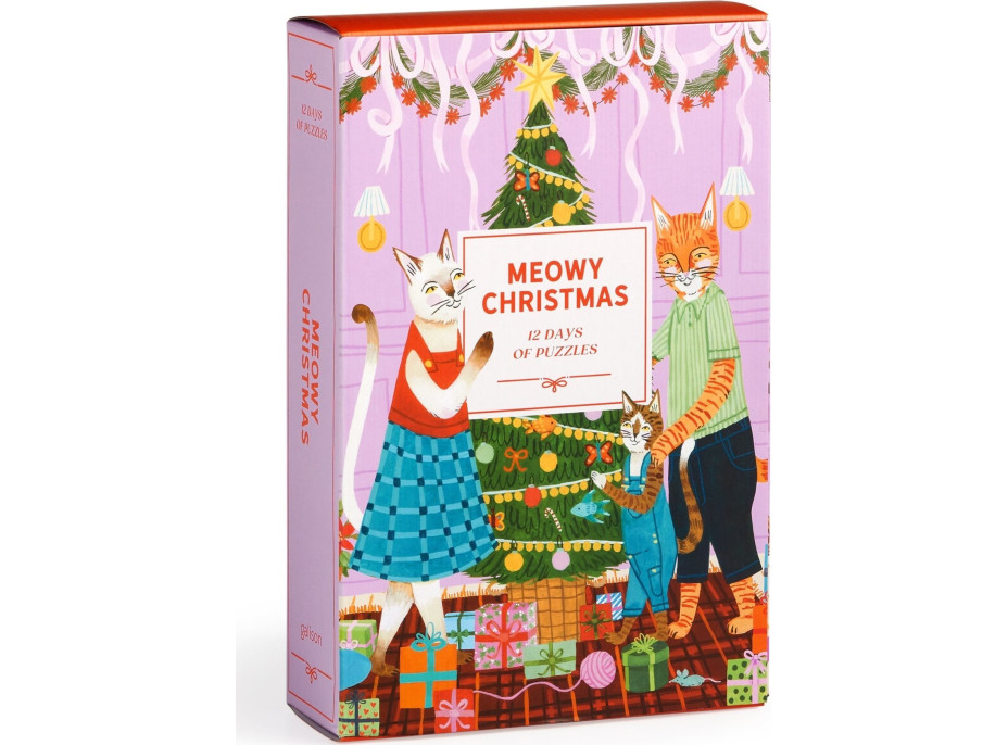 GALISON Puzzle Adventný kalendár Mačacie Vianoce 12x42 dielikov