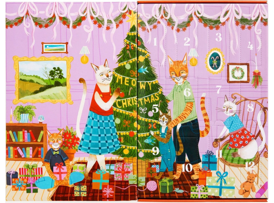 GALISON Puzzle Adventný kalendár Mačacie Vianoce 12x42 dielikov