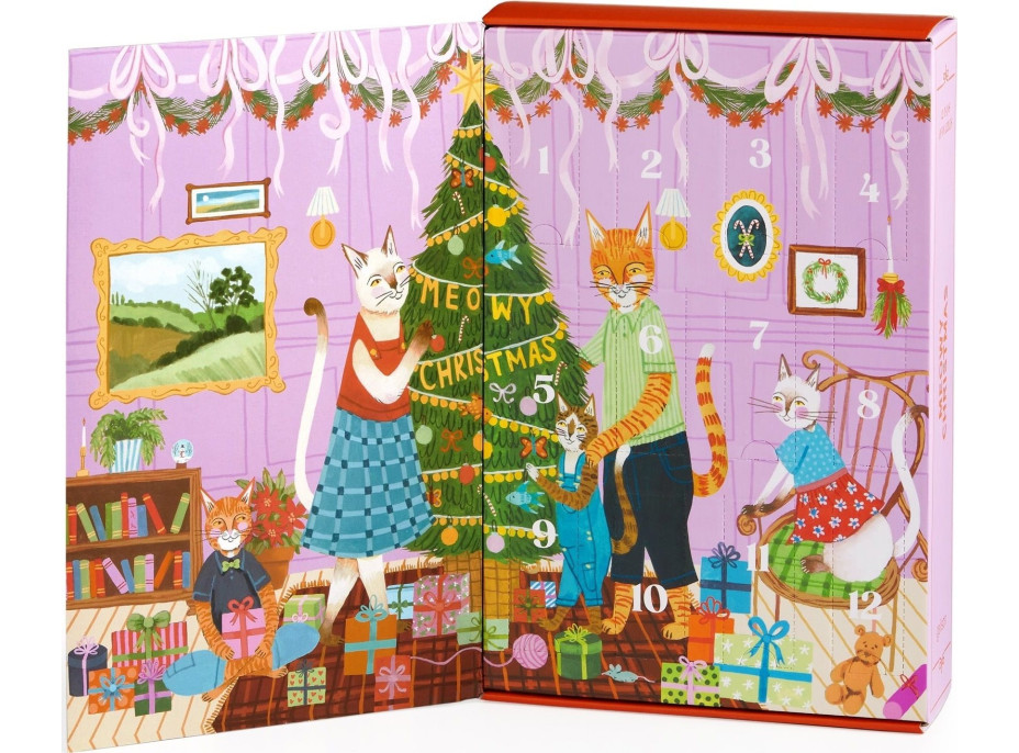 GALISON Puzzle Adventný kalendár Mačacie Vianoce 12x42 dielikov