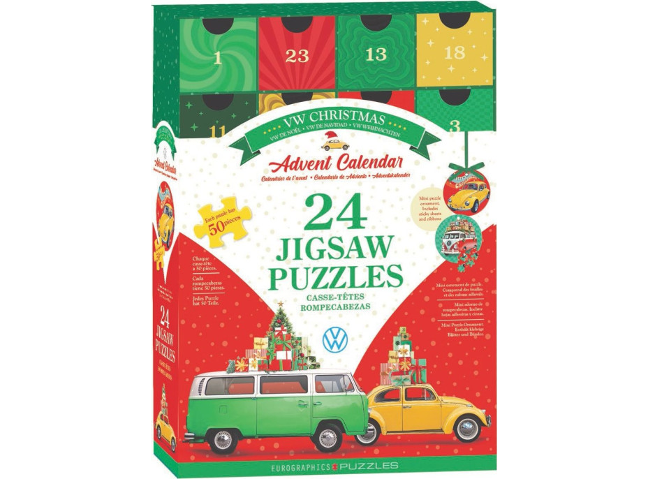 EUROGRAPHICS Puzzle Adventný kalendár: Volkswagen 24x50 dielikov