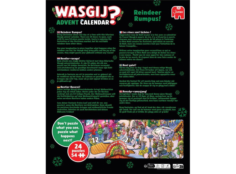 JUMBO Puzzle WASGIJ Adventný kalendár: Splašenie soby! 24x54 dielikov