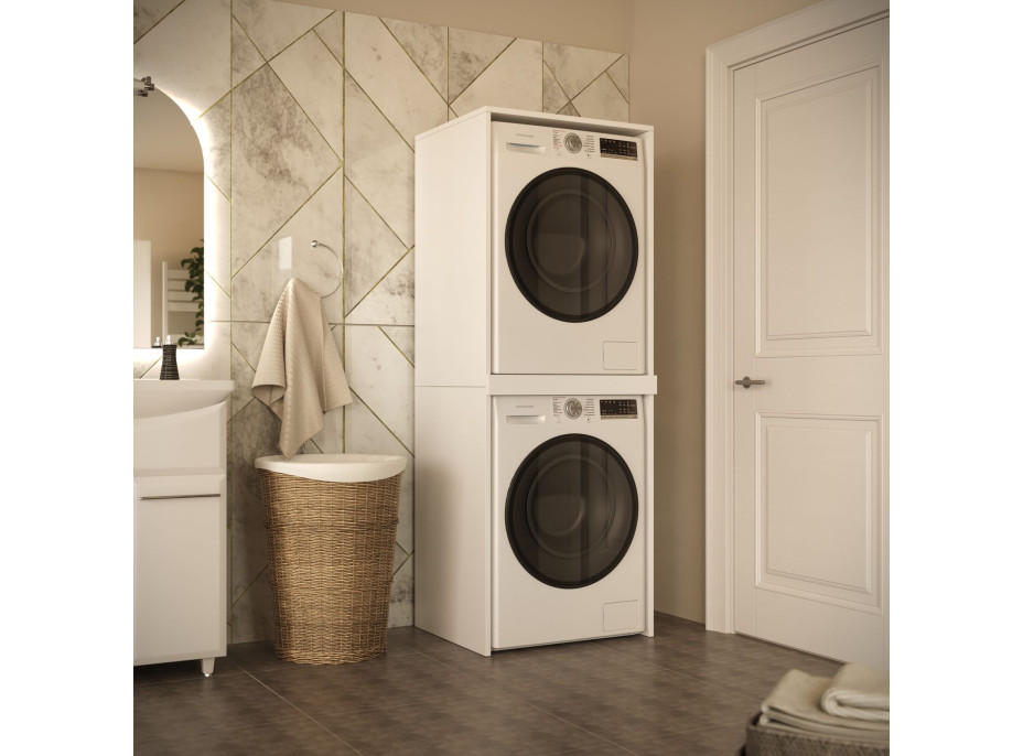 Skriňa na práčku a sušičku - biela