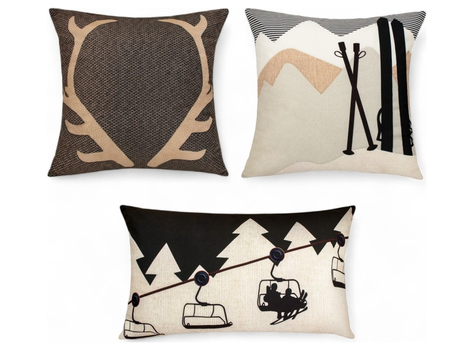 Vianočná sada VELVET INVERNO - 3x obliečka na vankúš