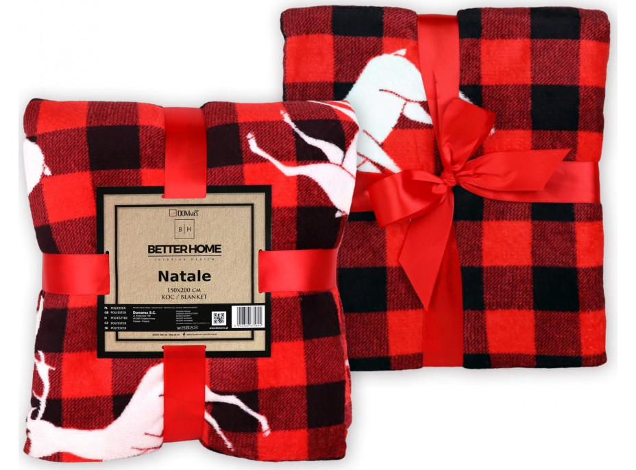 Vianočná sada COZY & NATALE - deka 150x200 cm + vankúš Happy Holidays