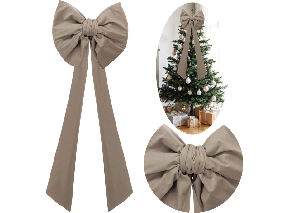Ozdobná mašľa DECO Velvet Glam Bow XXL 48x45x150 cm - béžová