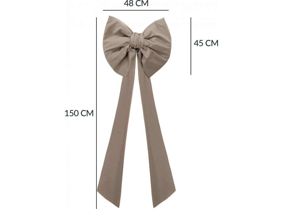 Ozdobná mašľa DECO Velvet Glam Bow XXL 48x45x150 cm - béžová
