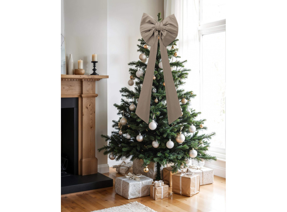 Ozdobná mašľa DECO Velvet Glam Bow XXL 48x45x150 cm - béžová